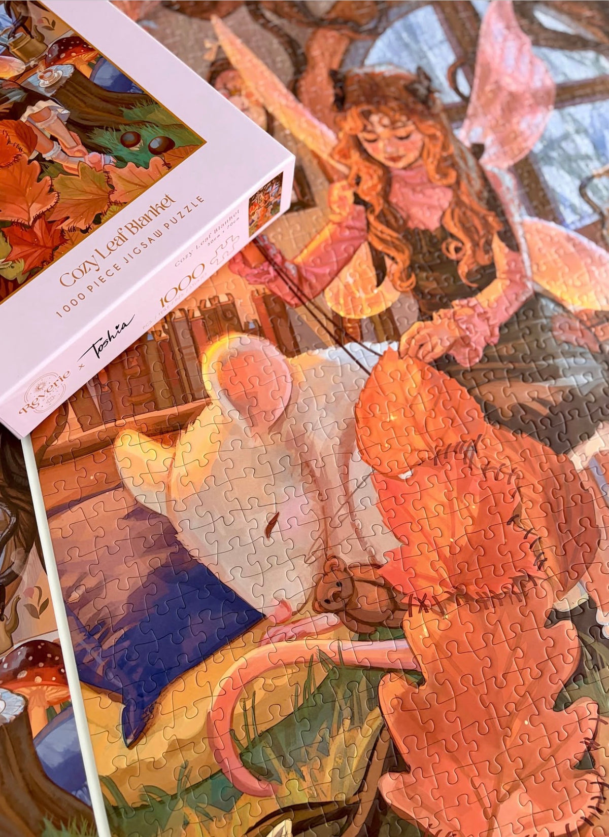 Cozy Leaf Blanket 1000 Piece Jigsaw Puzzle – Reverie Puzzles
