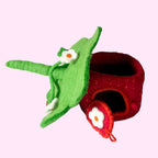 Strawberry Buttercup Felt Fairy House – Himalayan Felt Co