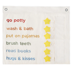 bedtime routine chart kids fabric banner
