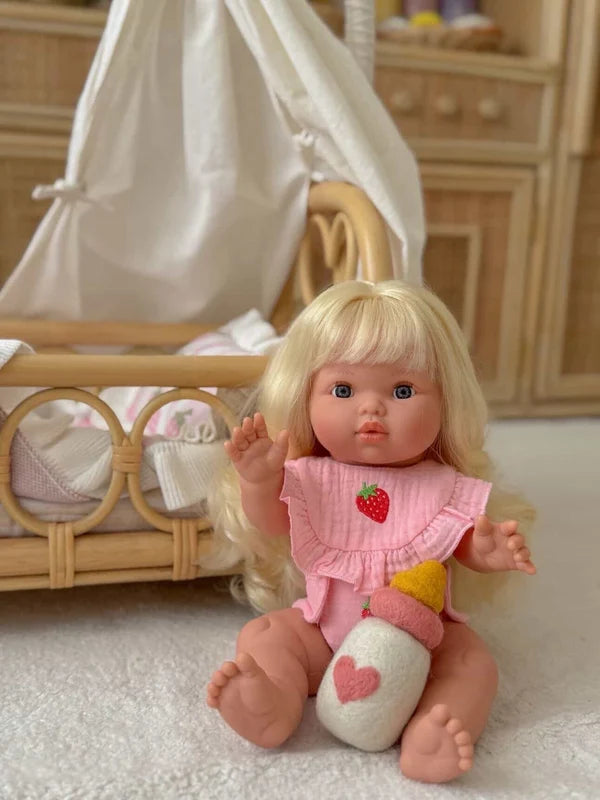 Strawberry Dolls Frilled Bib & Diaper Set - SALLI Collective