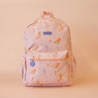 front on view of Fox & Fallow backpack for kids, perfect for school, daycare and everyday use. Spacious, practical and designed for little adventures. Personalisation of embroidery with name also available on bags in 2 placements. This print is mermaids
