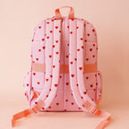 back view Fox & Fallow little hearts backpack front view kids school bag