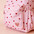 front pocket Fox & Fallow little hearts backpack front view kids school bag