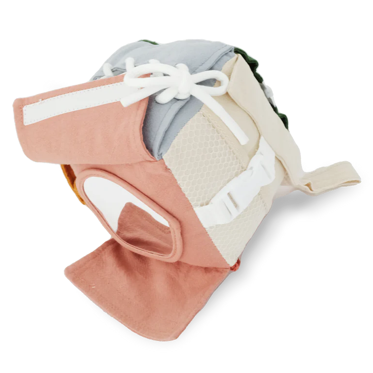 soft busy cube with buttons zips and snaps fine motor toy for toddlers