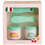 packing of the gelato pack italian summer - tiny tummies pretend play doll food jars that disappear like real food. brand is tiny harlow and tiny tummies food jar flavour is the italian gelato pack which is lemon sorbet and cherry gelato