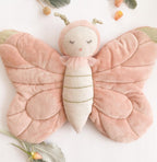 Soft butterfly stuffed toy with velvety pink wings by Mon Ami