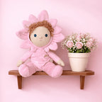 Olli Ella Magnolia Dinky Dinkum doll in floral pink outfit
