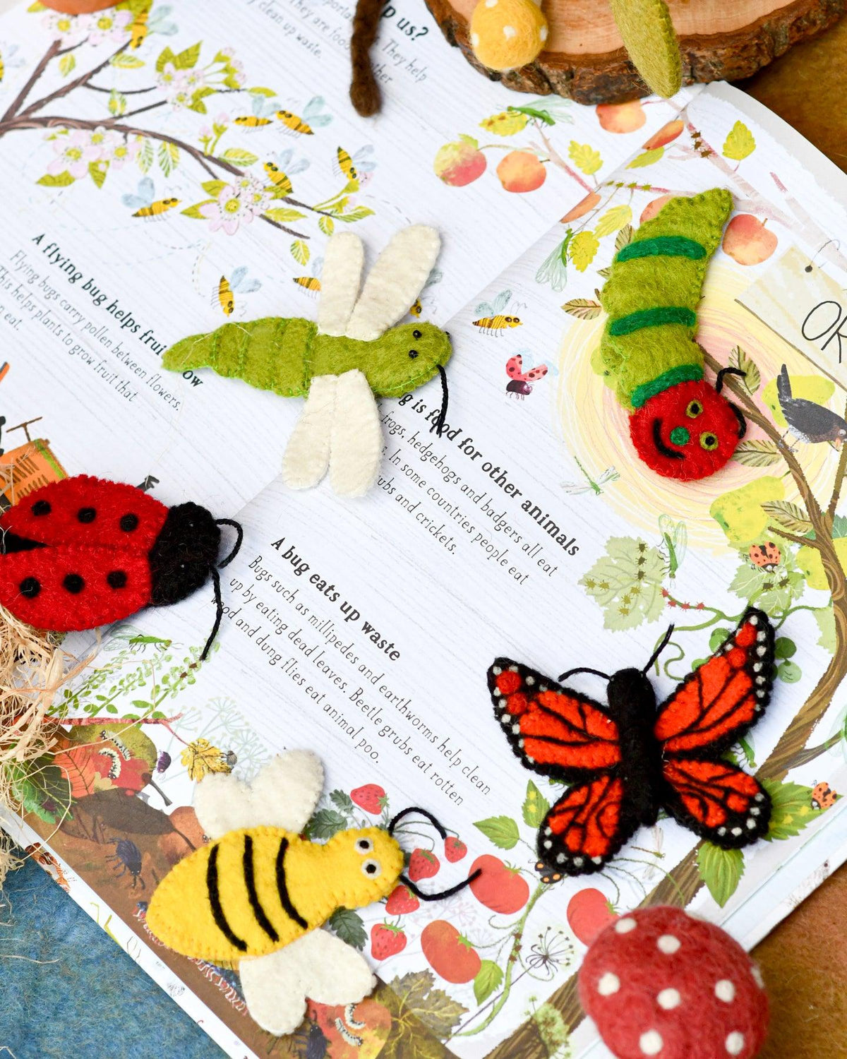 Insects & Bugs Felt Finger Puppet Set - Tara Treasures