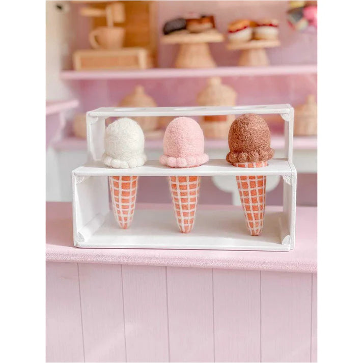 Chocolate Ice-Cream Cone Felt Food - Juni Moon