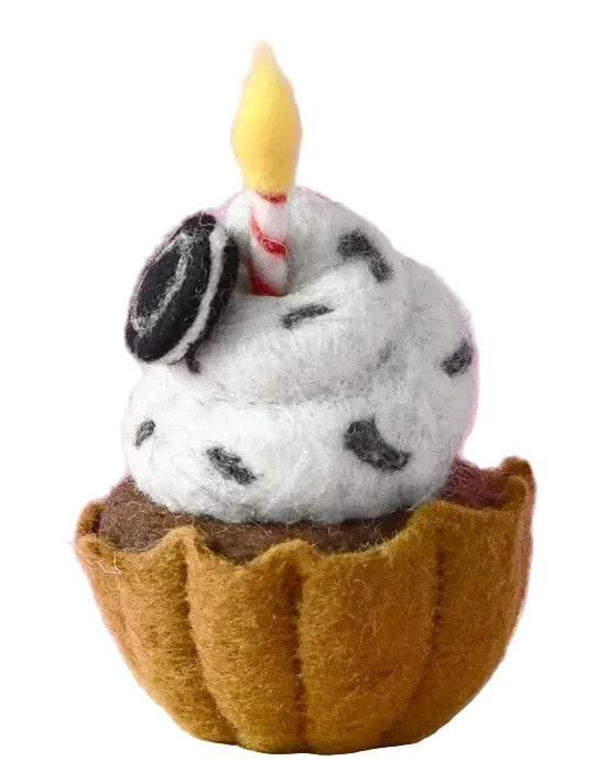 Giant Cookies & Cream Cupcake + Candle Felt Food - Tara Treasures