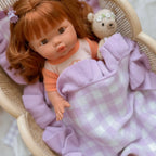 Lilac Gingham Doll Bedding Set - SALLI Collective