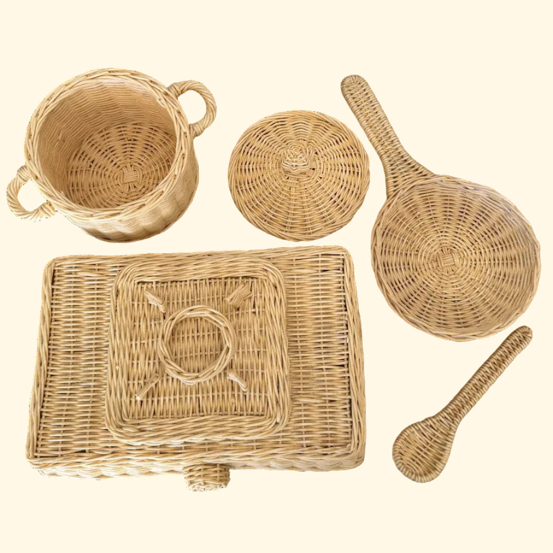 Rattan Stove Top Play Set - Playtisserie
