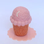 felt strawberry ice cream cone toy handmade wool pretend play dessert moon detail Juni Moon