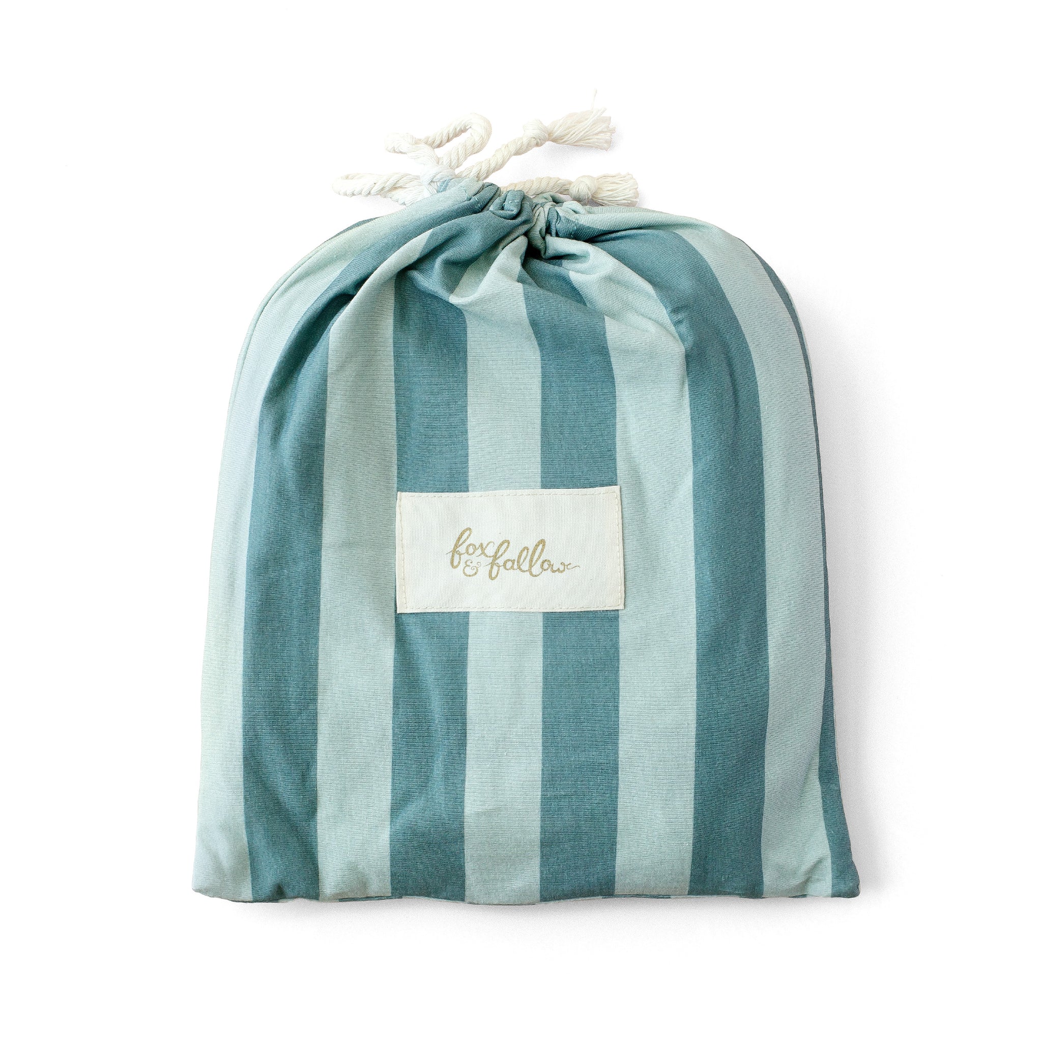 Organic Fitted Cot Sheet | Sage Stripe