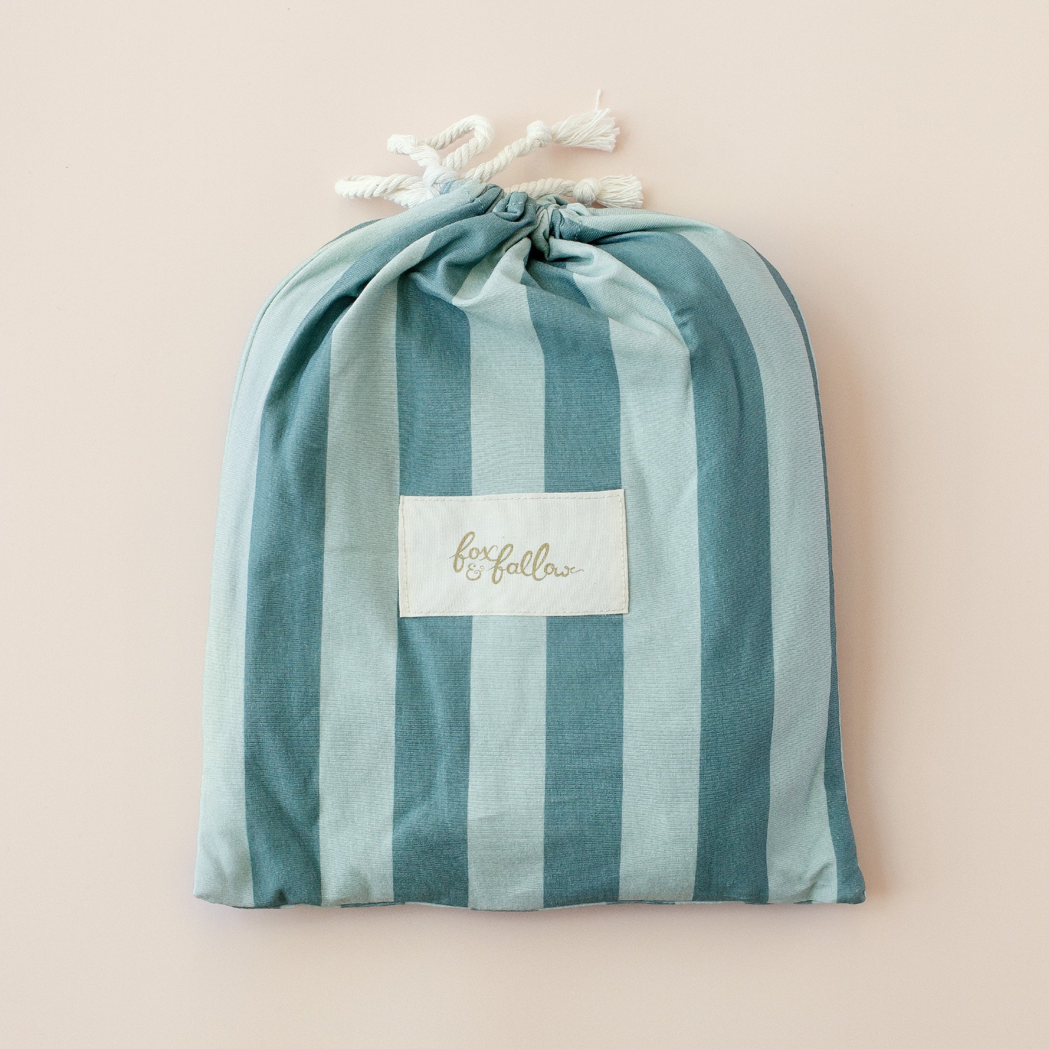 Organic Fitted Cot Sheet | Sage Stripe