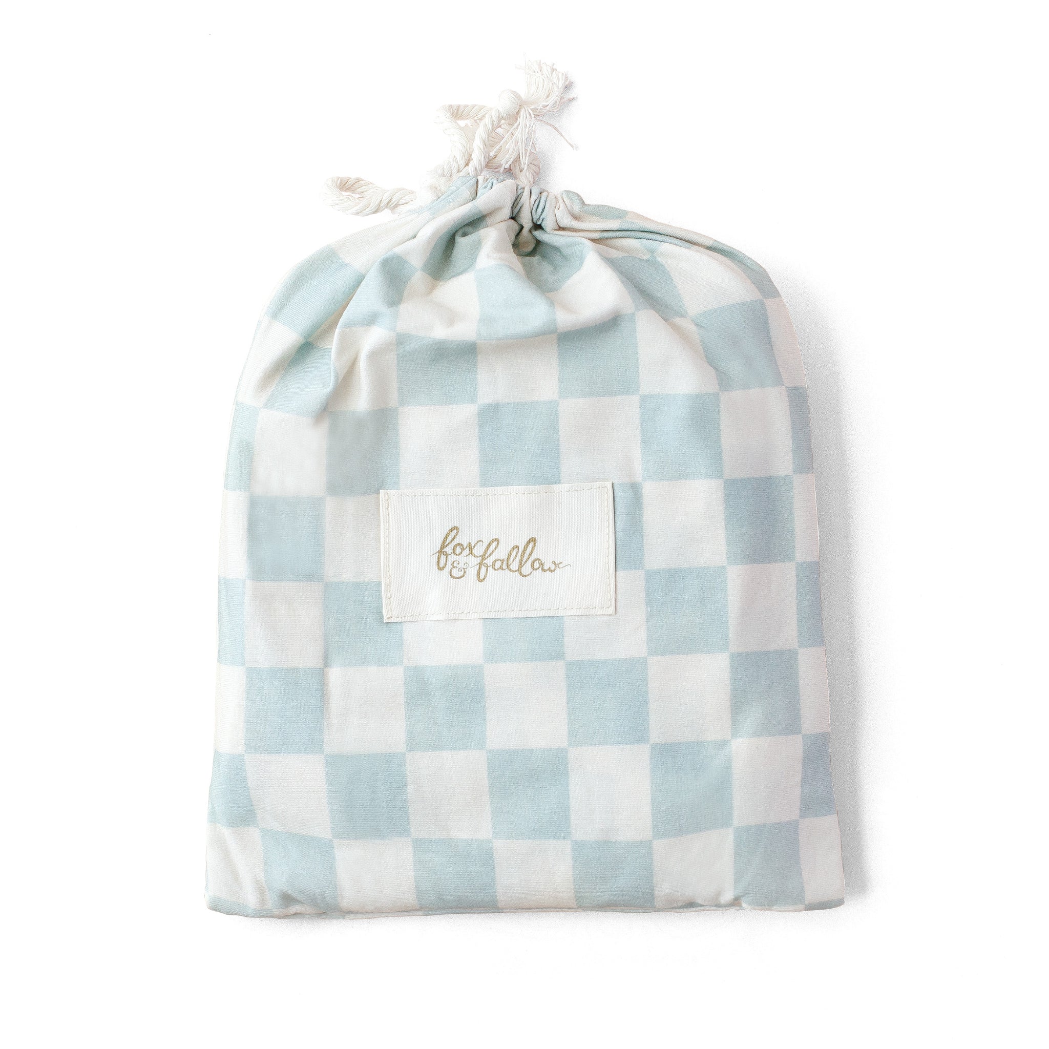 Organic Fitted Cot Sheet | Sage Check