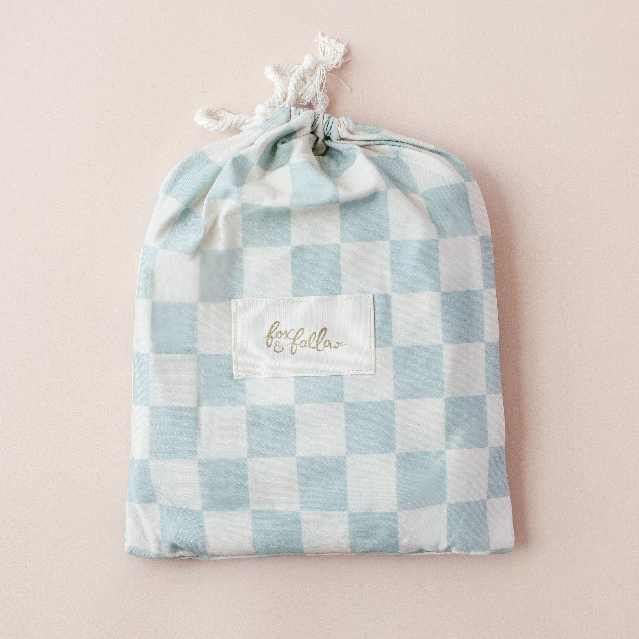 Organic Fitted Cot Sheet | Sage Check