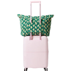 green cheetah tote bag for travel, work and daily essentials