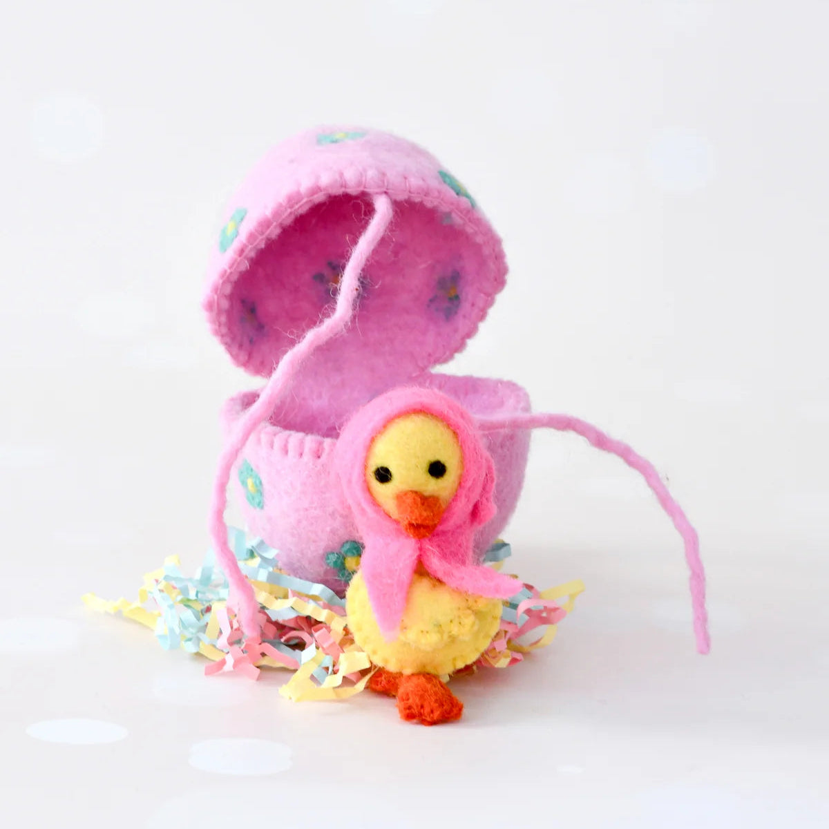 Yellow Ducking Felt Surprise Egg - Tara Treasures