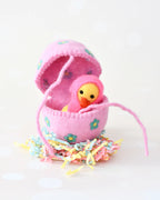 Yellow Ducking Felt Surprise Egg - Tara Treasures