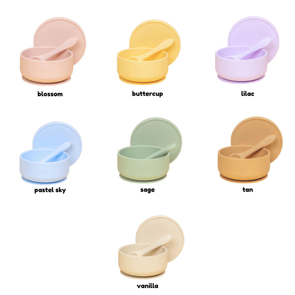 Silicone Suction Bowl w/ Lid + Spoon