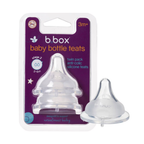 b.box baby bottle teats 2 pack with anti-colic soft silicone teats in retail packaging