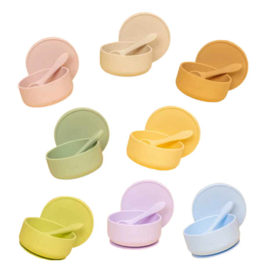 Silicone Suction Bowl w/ Lid + Spoon