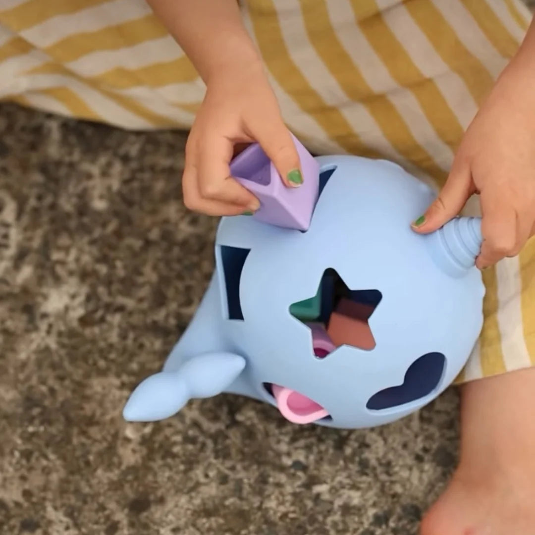 Pastel Narwhal Shape Sorter - Jellystone Designs