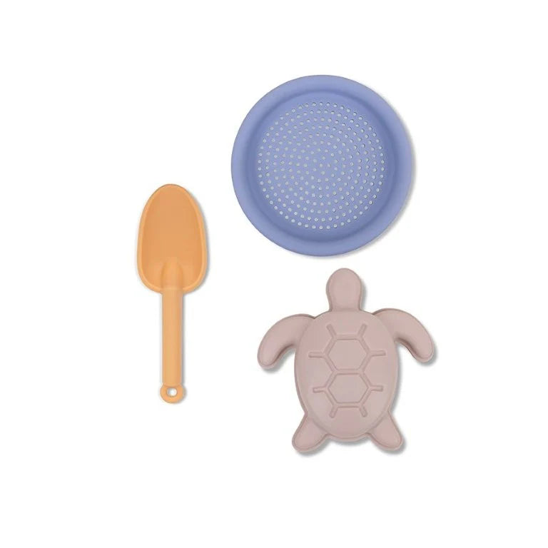 Children’s turtle themed silicone beach bucket set for sandpit and seaside play