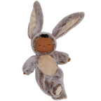 plush bunny doll with cream belly and long floppy ears detail
