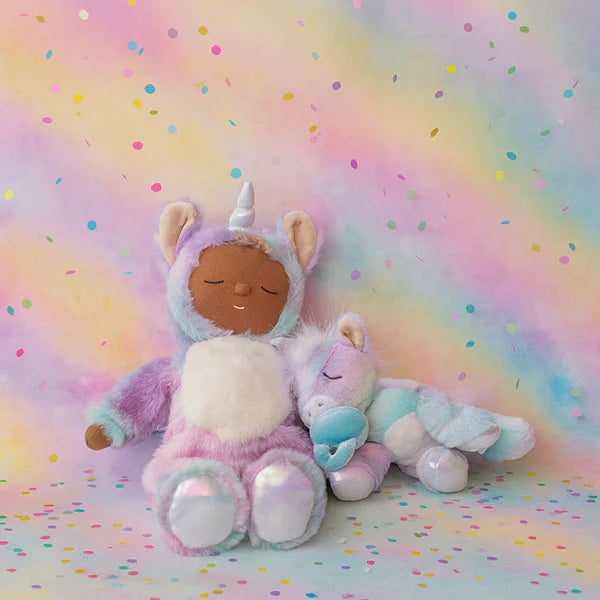 Pastel rainbow unicorn baby plush toy soft Cozy Dinkum doll