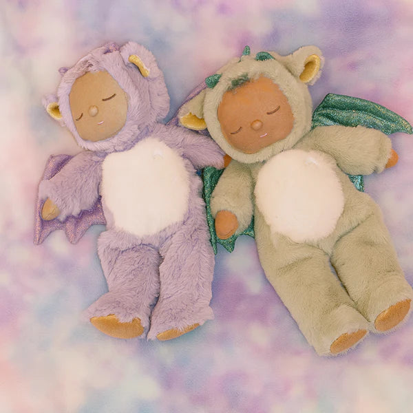 Green dragon plush baby doll Cozy Dinkum Ash
