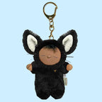Olli Ella Cat Nox cozy bag charm plush black cat keychain
