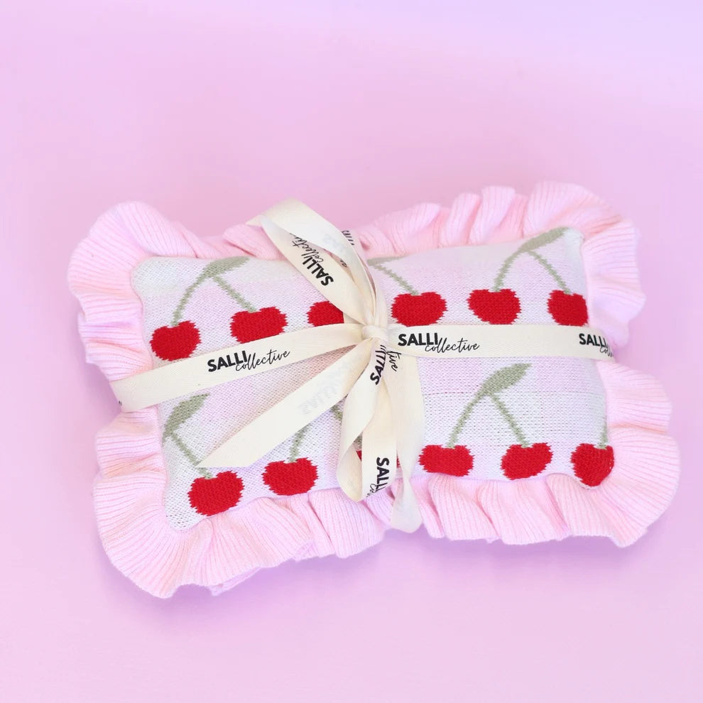 Cherry Gingham Doll Bedding Set - SALLI Collective