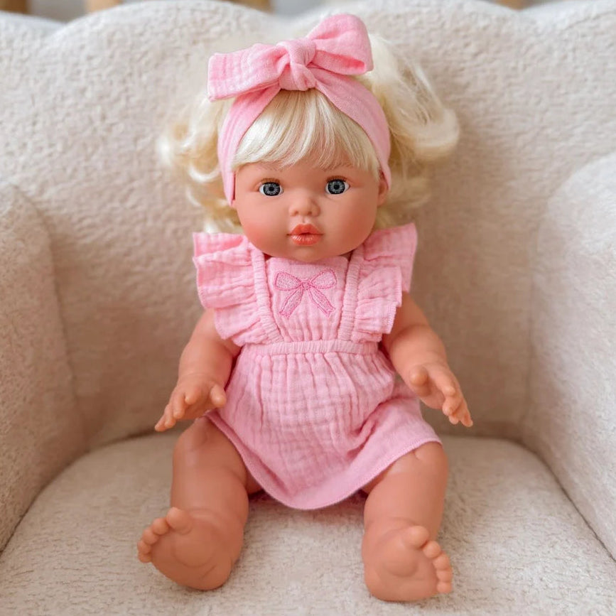 Doll Petal Pink Bow Dress Set - SALLI Collective