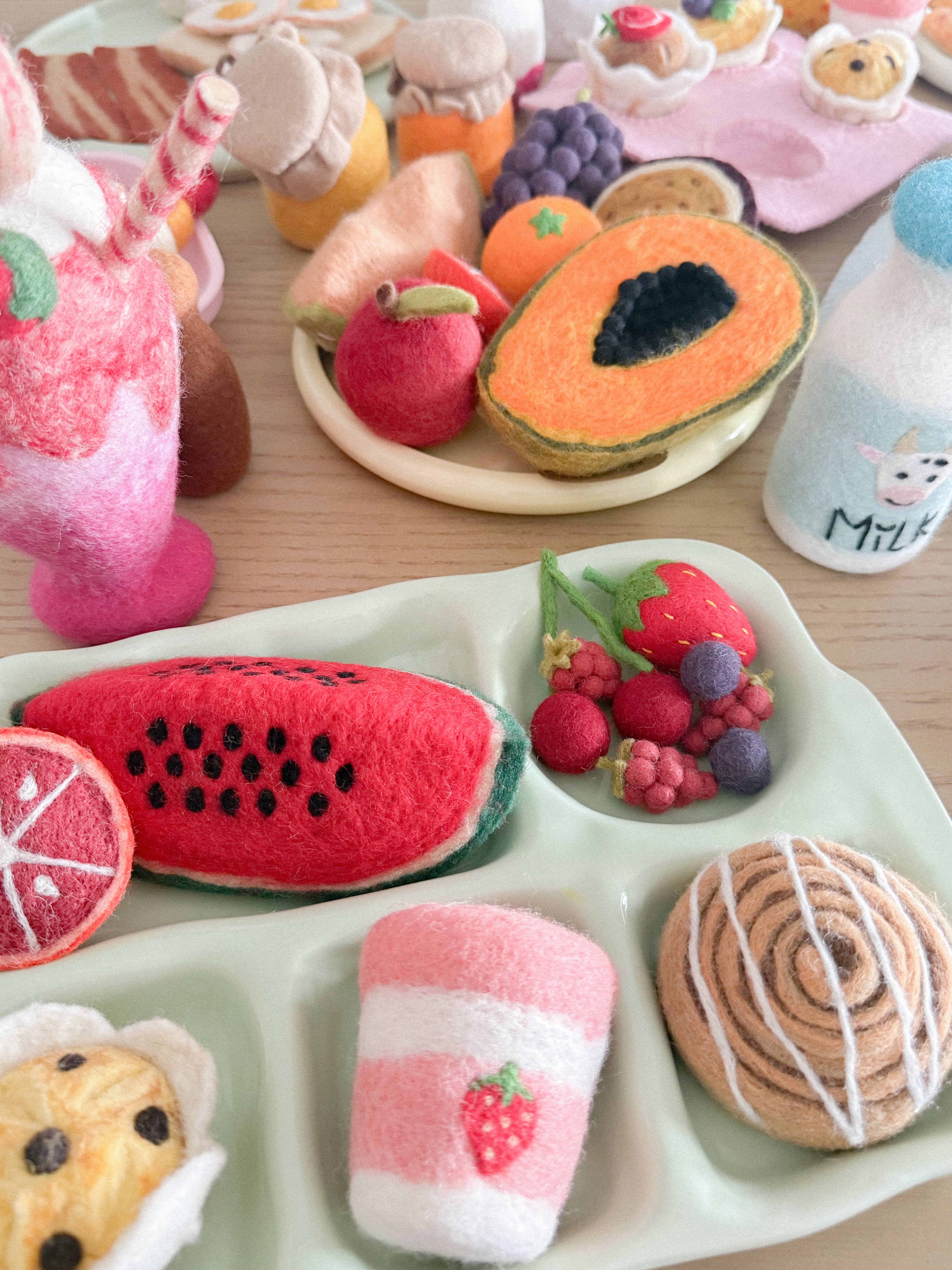 Strawberry Yoghurt Tub Felt Food - Tara Treasures