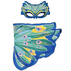 peacock wings and mask set kids costume