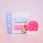 Image of dough by the brand playsense. Great for sensory play and being creative, also fine motor development. Dough is non toxic with all natural ingredients so safe for little hands. Colour and scent is Bright Pink Raspberry Candy Scented