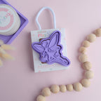photoshoot image of playdough/clay stamp and cutter. Eco-friendly sensory play tool by brand playsense perfect for creative and imaginative play. can also be used for cookies and baking. pictured is fairy