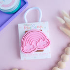 photoshoot image of playdough/clay stamp and cutter. Eco-friendly sensory play tool by brand playsense perfect for creative and imaginative play. can also be used for cookies and baking. pictured is rainbow cloud