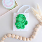 photoshoot image of stock image of playdoughc/clay stamp and cutter. Eco-friendly sensory play tool perfect for creative and imaginative play. can also be used for cookies and baking. pictured is astronaut