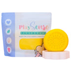 Image of dough by the brand playsense. Great for sensory play and being creative, also fine motor development. Dough is non toxic with all natural ingredients so safe for little hands. Colour and scent is Bright Yellow Pineapple Scented Dough