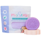 Image of dough by the brand playsense. Great for sensory play and being creative, also fine motor development. Dough is non toxic with all natural ingredients so safe for little hands. Colour and scent is Pastel Purple Bubblegum 