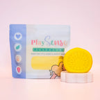 Image of dough by the brand playsense. Great for sensory play and being creative, also fine motor development. Dough is non toxic with all natural ingredients so safe for little hands. Colour and scent is Pastel Yellow Banana Paddlepop