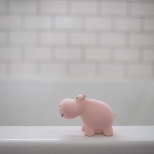 Hippo Natural Rubber Rattle & Teether/Bath Toy - Tikiri