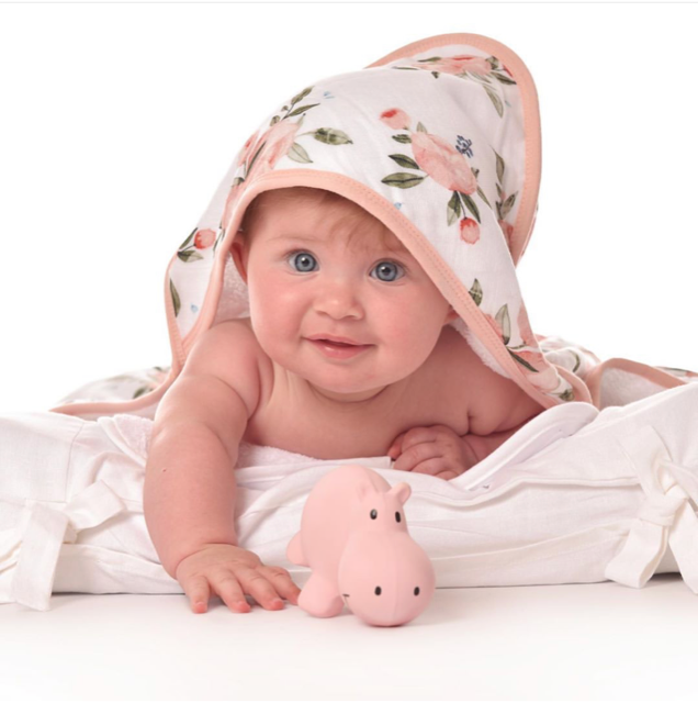 Hippo Natural Rubber Rattle & Teether/Bath Toy - Tikiri