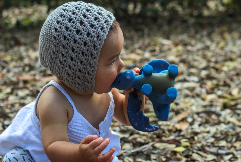 Midnight Dragon Natural Rubber Rattle & Teether/Bath Toy - Tikiri