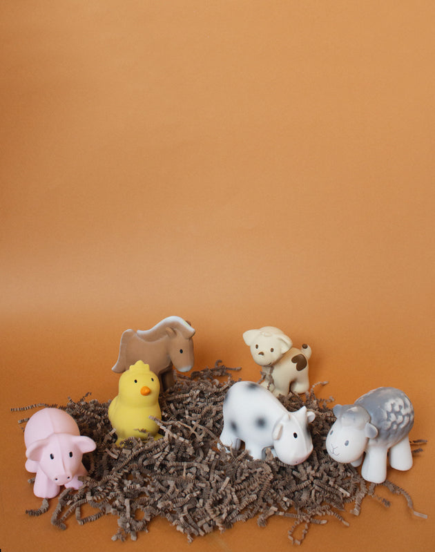 Horse Natural Rubber Rattle & Teether/Bath Toy - Tikiri