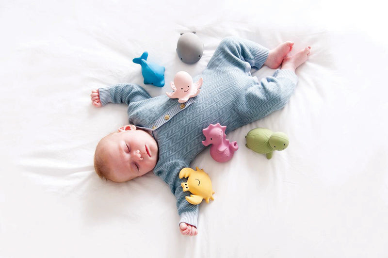 Crab Natural Rubber Rattle & Teether/Bath Toy - Tikiri