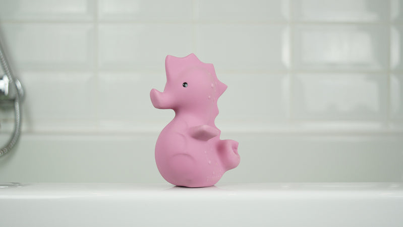 Seahorse Natural Rubber Rattle & Teether/Bath Toy - Tikiri